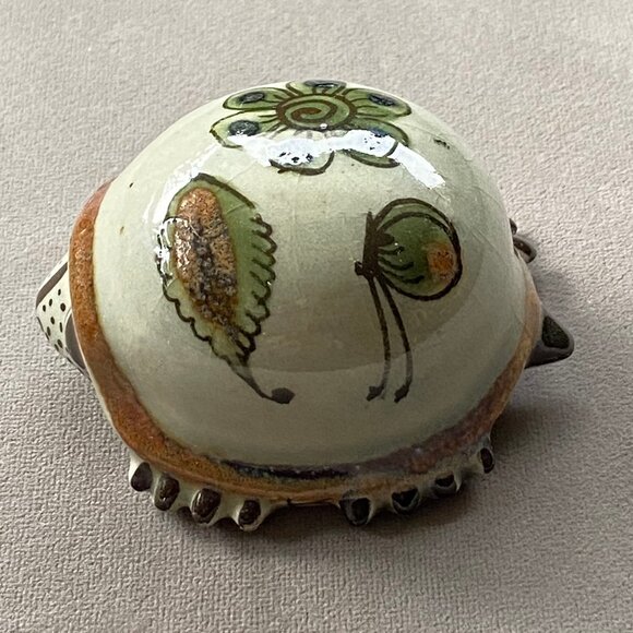 Tonala Ken Edwards Hand Painted Mexican Pottery Turtle Figurine 2 3/4" Mexico - Picture 1 of 3
